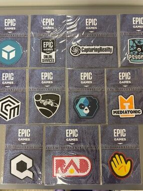 RARE Epic Games Employee Exclusive Iron On Patches (11 total) Brand New Sealed